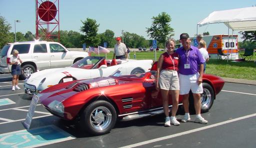 That's our CE hiding behind Cindy & Dennis Manire's '63 Grand Sport replica